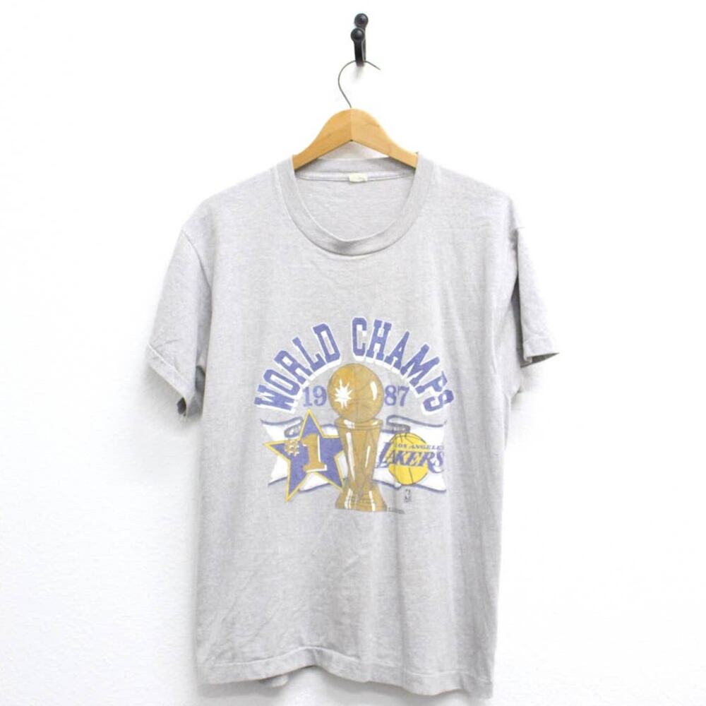 Vintage Los Angeles LA Lakers Basketball World Champions 1987 T Shirt XL